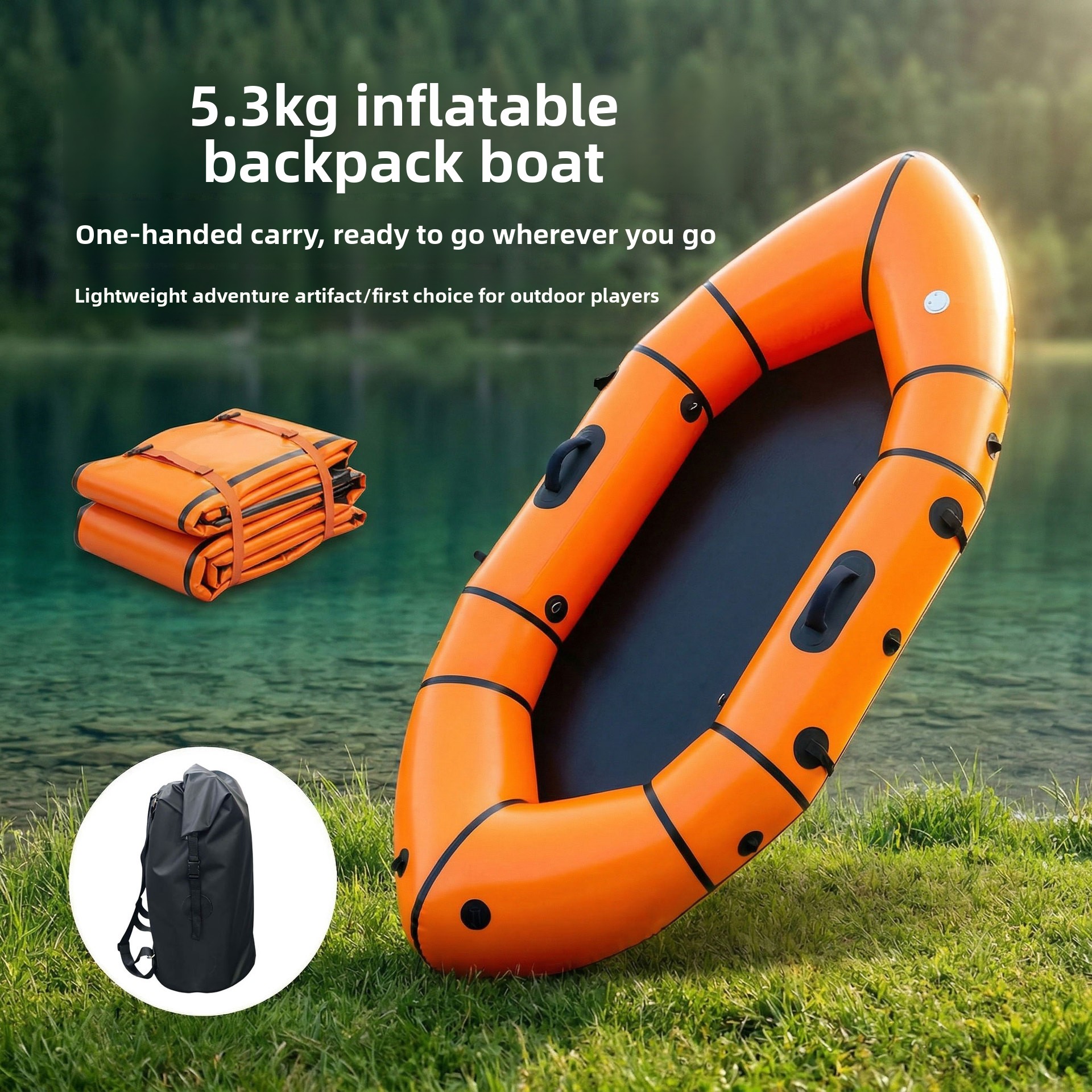 Inflatable Backpack Boat Singl - Fishing Kayak Inflatable ulasan dan harga