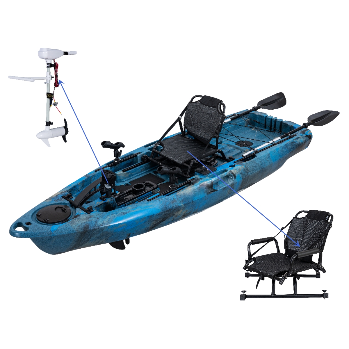LSF Plastic Rowing Fishing Ele - Fishing Kayak Paddle ulasan dan harga